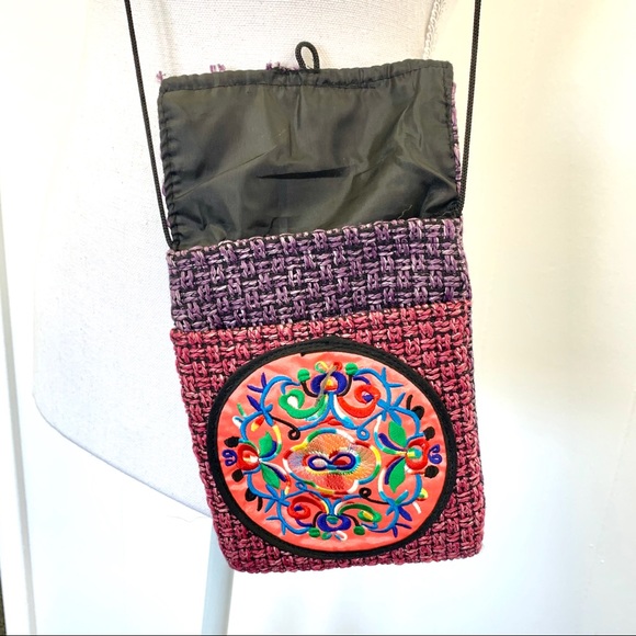 Boho Crossbody small fabric pouch bag - Picture 3 of 7